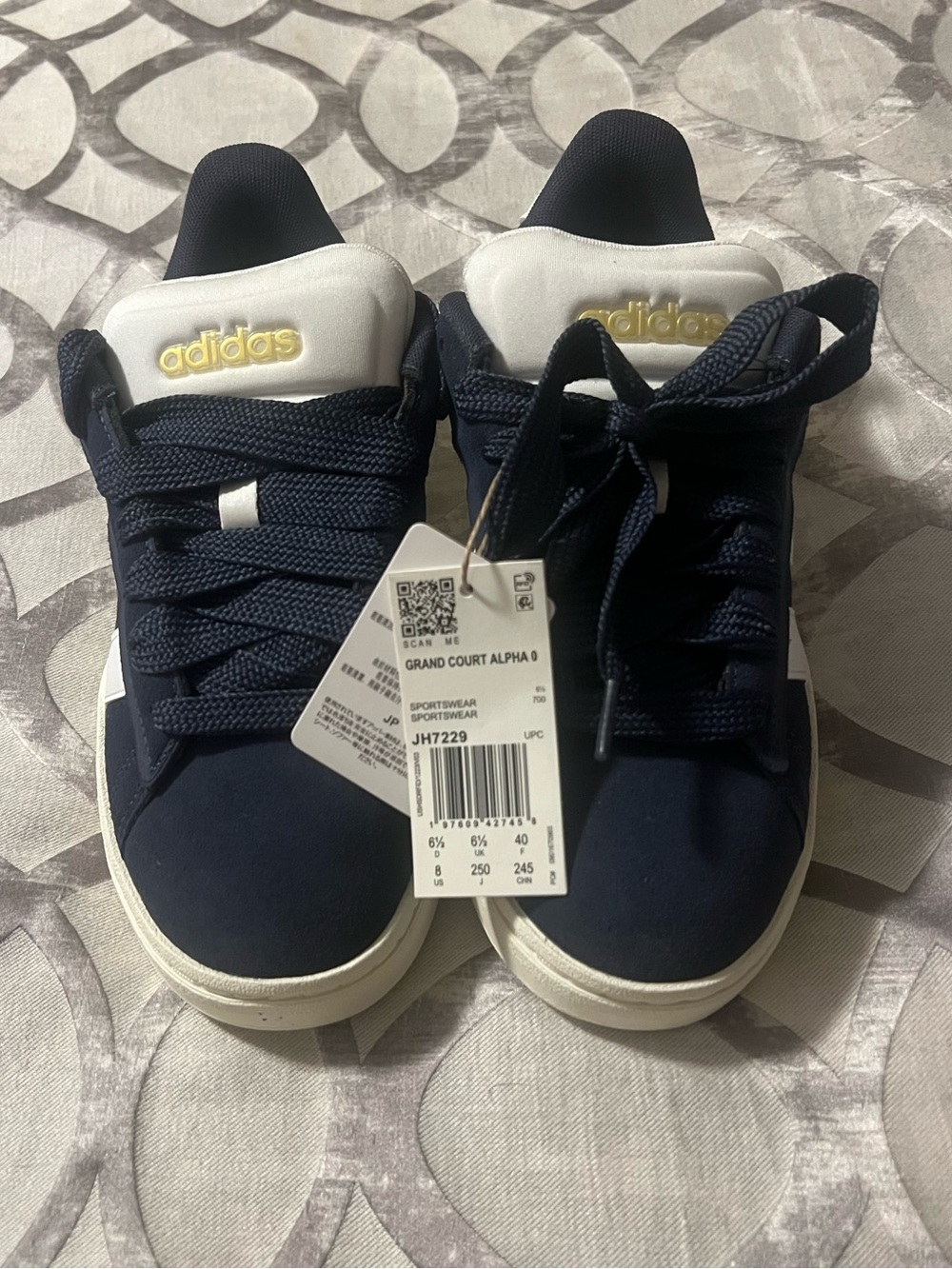 NWT Adidas Women’s Grand Court Alpha Sneaker in Navy and White